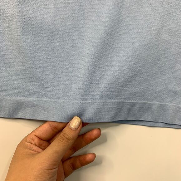 Fabletics Ringer T Shirt Mens L Large Blueberry Lightweight Athletic Nylon Blend - Picture 9 of 11